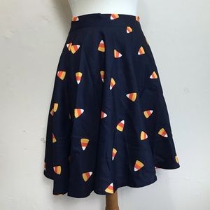 ModCloth Halloween Candy Corn Circle Skirt